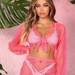 Pink swimsuit cover up